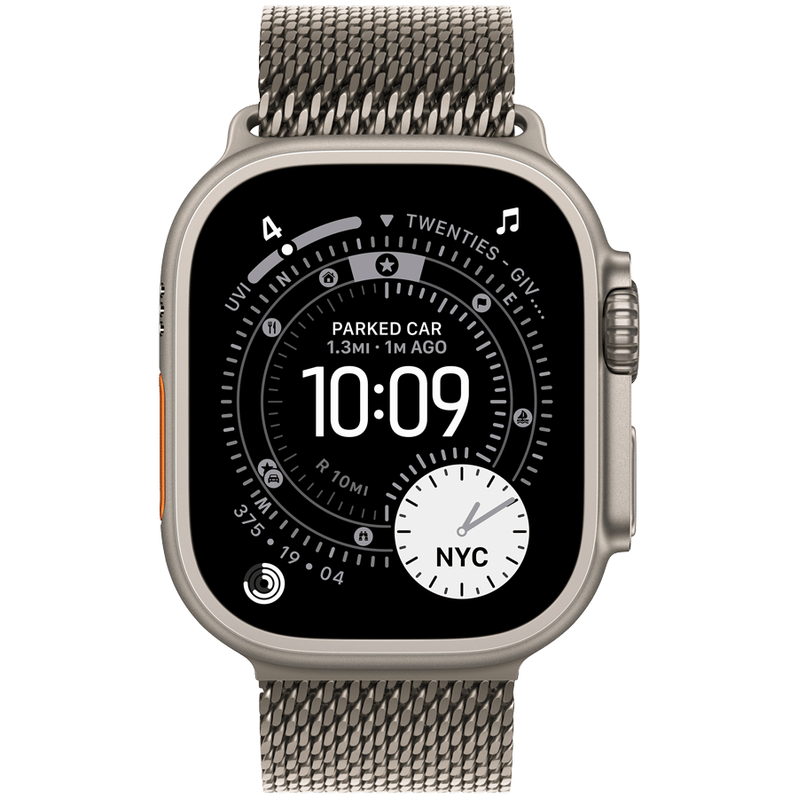 Watch Ultra 3 GPS + Cellular 49mm Natural Titanium Case with Natural Titanium Milanese Loop - Small Apple MEWW4