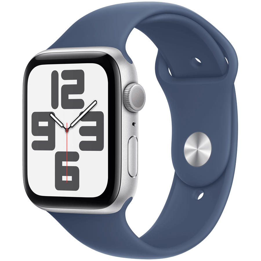 Apple Watch SE 2024 GPS 40mm Silver Aluminium Case with Denim Sport Band - S/M Apple MXEC3