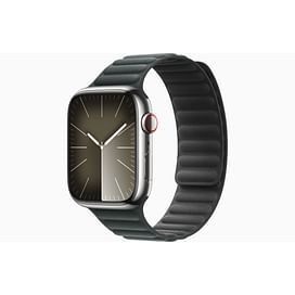 Watch Series 9 GPS + Cellular, 45mm Silver Stainless Steel Case with Evergreen Magnetic Link - M/L Apple MTJC3