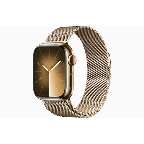 New Watch Series 9 GPS + Cellular, 41mm Gold Stainless Steel Case with Gold Milanese Loop Apple ML733