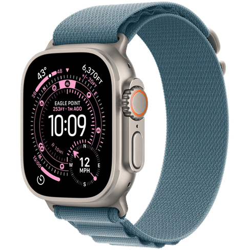 Watch Ultra 3 GPS + Cellular 49mm Natural Titanium Case with Light Blue Alpine Loop - Medium Apple MEWM4