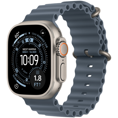 Watch Ultra 3 GPS + Cellular 49mm Natural Titanium Case with Anchor Blue Ocean Band Apple MEWH4
