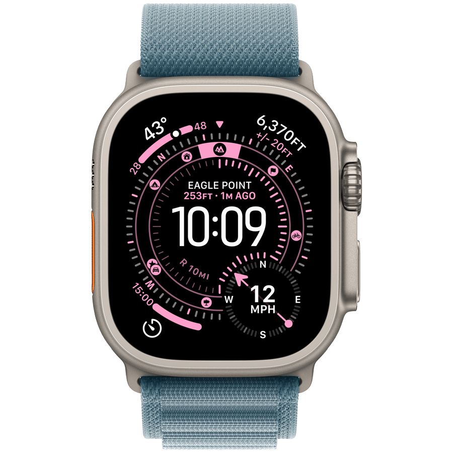 Watch Ultra 3 GPS + Cellular 49mm Natural Titanium Case with Light Blue Alpine Loop - Small Apple MEWK4