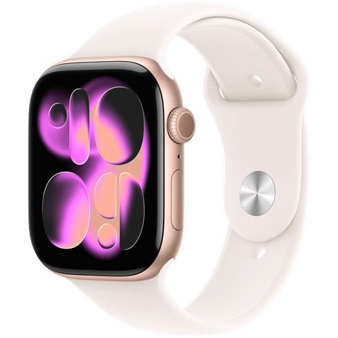 Watch Series 11 GPS 46mm Rose Gold Aluminium Case with Light Blush Sport Band - M/L Apple MEV74