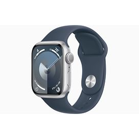 Watch Series 9 GPS, 41mm Silver Aluminum Case with Storm Blue Sport Band Apple MT2W3