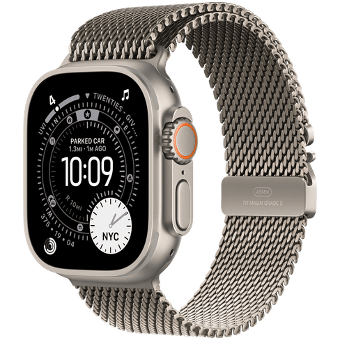 Watch Ultra 3 GPS + Cellular 49mm Natural Titanium Case with Natural Titanium Milanese Loop - Large Apple MF0E4