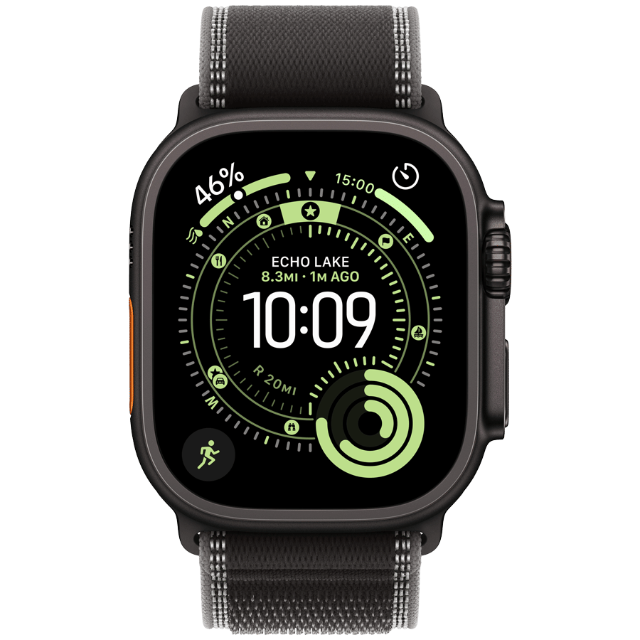 Watch Ultra 3 GPS + Cellular 49mm Black Titanium Case with Black/Charcoal Trail Loop - M/L Apple MF1H4