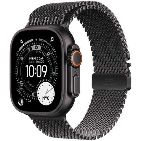 Watch Ultra 3 GPS + Cellular 49mm Black Titanium Case with Black Titanium Milanese Loop - Large Apple MF1T4