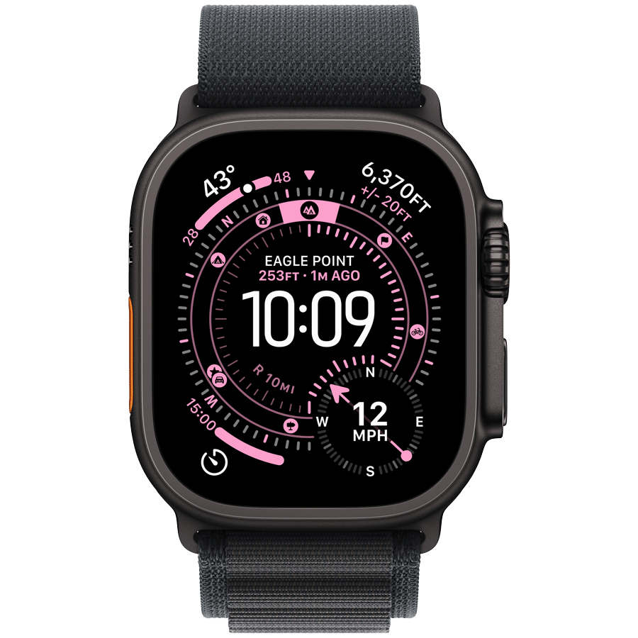 Watch Ultra 3 GPS + Cellular 49mm Black Titanium Case with Black Alpine Loop - Large Apple MF0X4