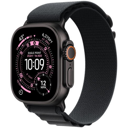 Watch Ultra 3 GPS + Cellular 49mm Black Titanium Case with Black Alpine Loop - Large Apple MF0X4