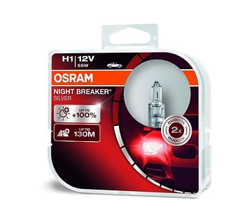 Галогенная лампа Osram H1 OSRAM NIGHT BREAKER® SILVER 64150NBS-HCB (2 ШТ)