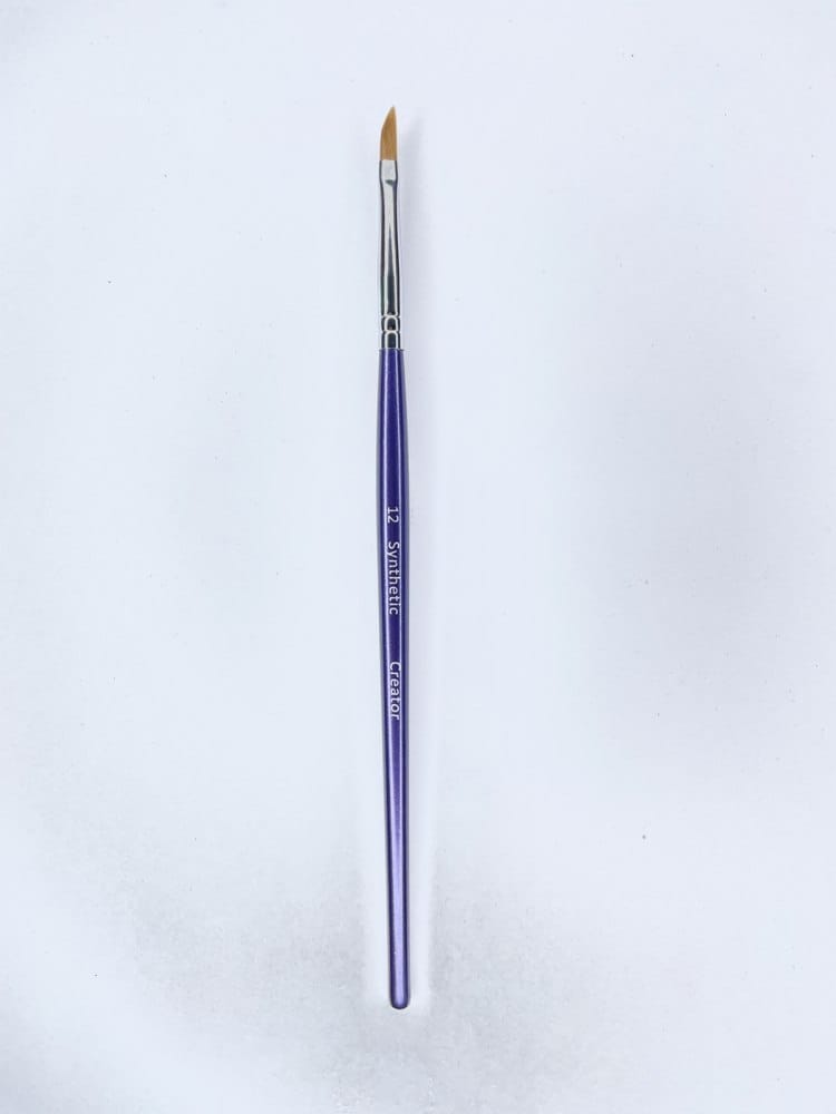 Кисть для бровей кинжал №12 Synthetic Скосый высокий ворс