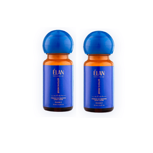 Эксперт-система удаления краски с бровей комплект составов Elan Professional Line D-Color 1+2