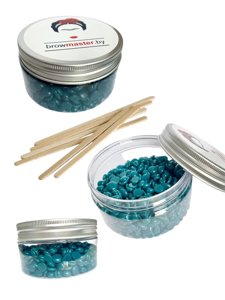 Воск для бровей и лица Black/Blue Depilflax Гранулы в банках by Browmaster