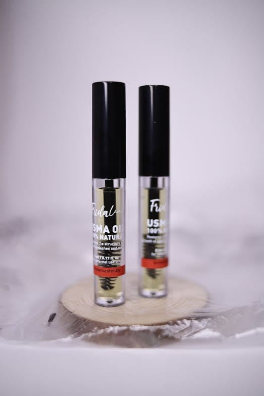 Масло усьмы натуральное для роста ресниц и бровей со щёточкой Frida Line Usma Oil 100% 5ml