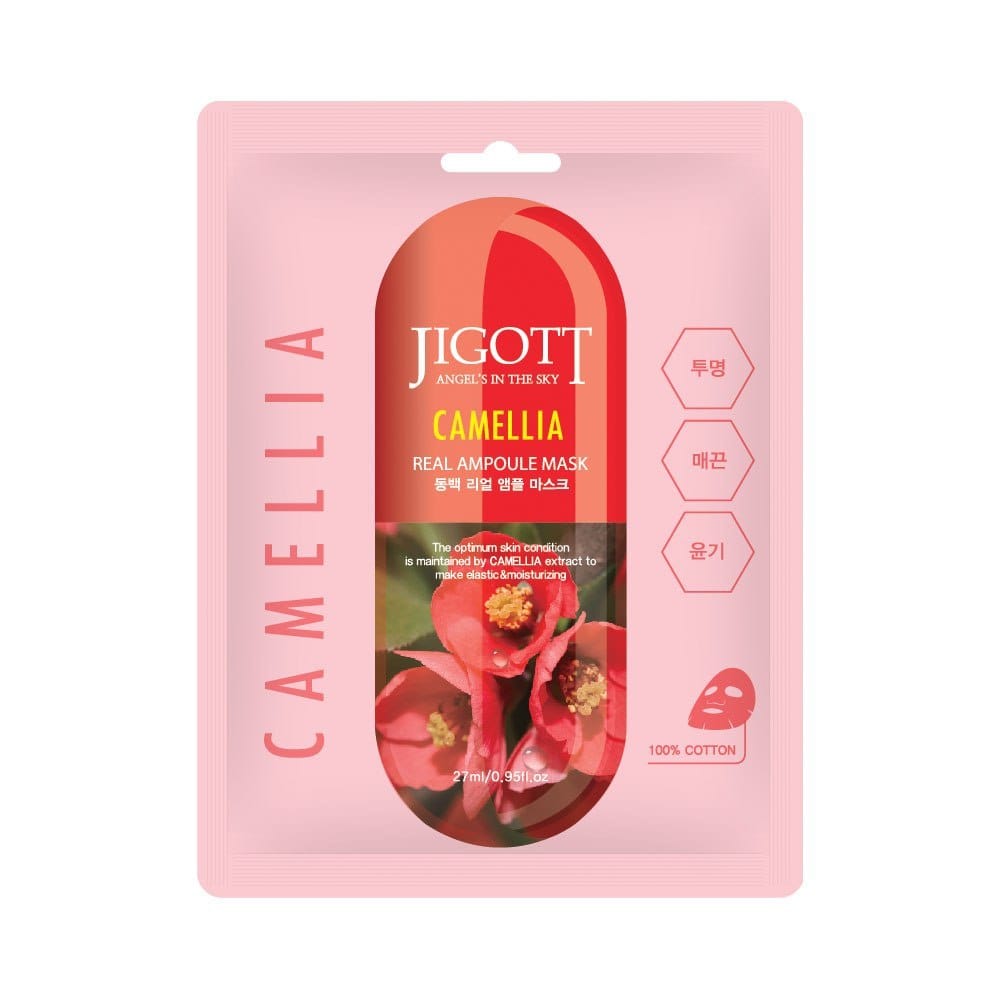 Тканевая маска для лица КАМЕЛИЯ, 1 шт*27 мл JIGOTT CAMELLIA Real Ampoule Mask