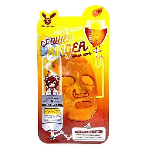 НАБОР Тканевая маска для лица МЕД , 10 шт ELIZAVECCA Honey Deep Power Ringer Mask Pack