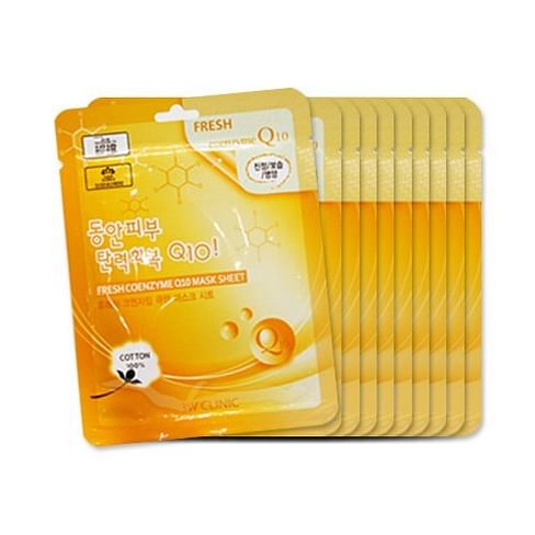 Тканевая маска для лица КОЭНЗИМ, 1 шт 3W CLINIC Fresh Coenzyme Q 10 Mask Sheet
