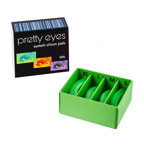 Набор силиконовых валиков для завивки натуральных ресниц 4 пары Pretty Eyes Green Soft S,M,L,XL