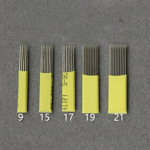 Игла для микроблейдинга Прямая двухрядная 2x-9PIN, 2x-15PIN, 2x-17PIN, 2x-19PIN, 2x-21PIN