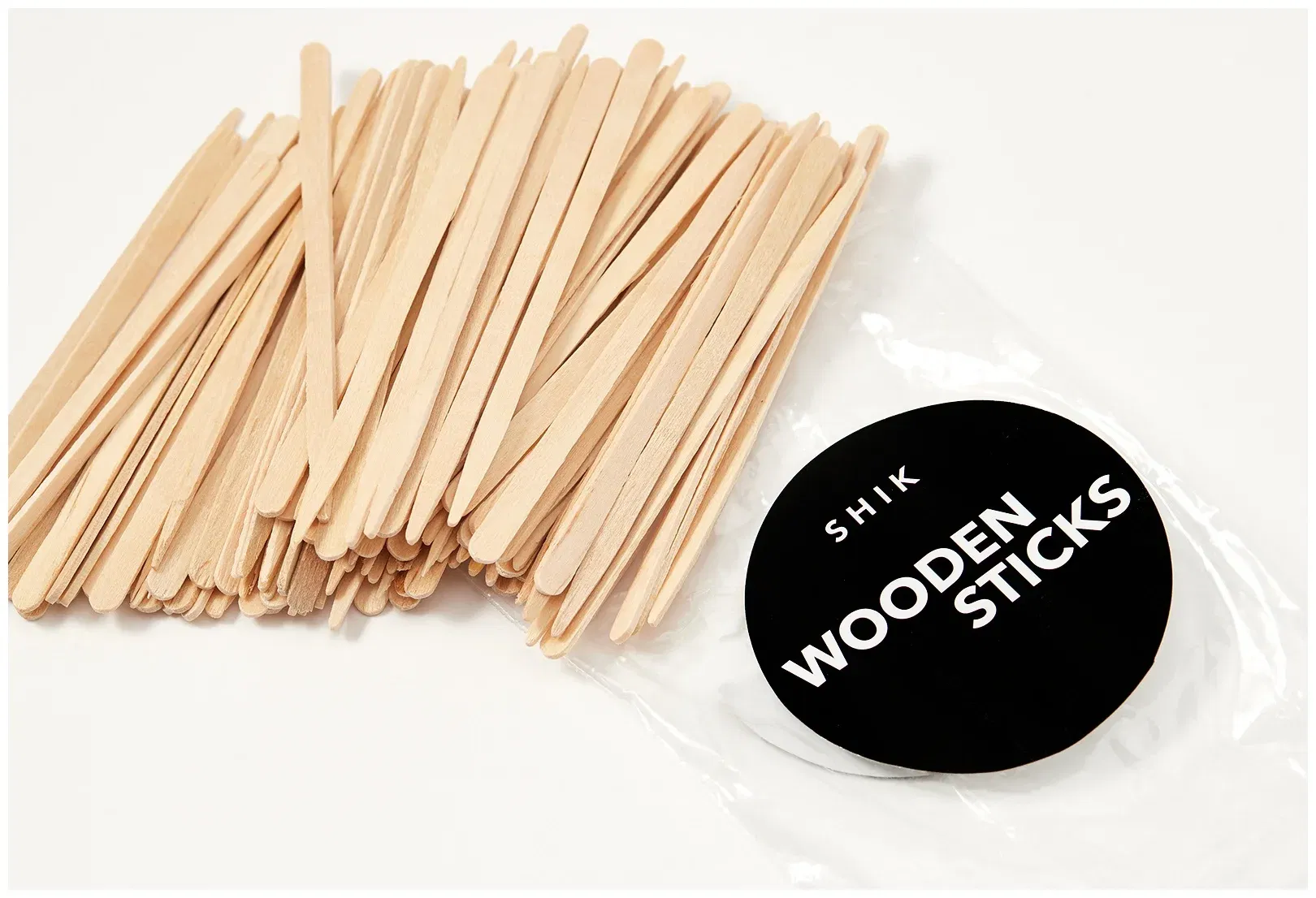Деревянные шпатели для нанесения воска 100 шт Shik Wooden Sticks