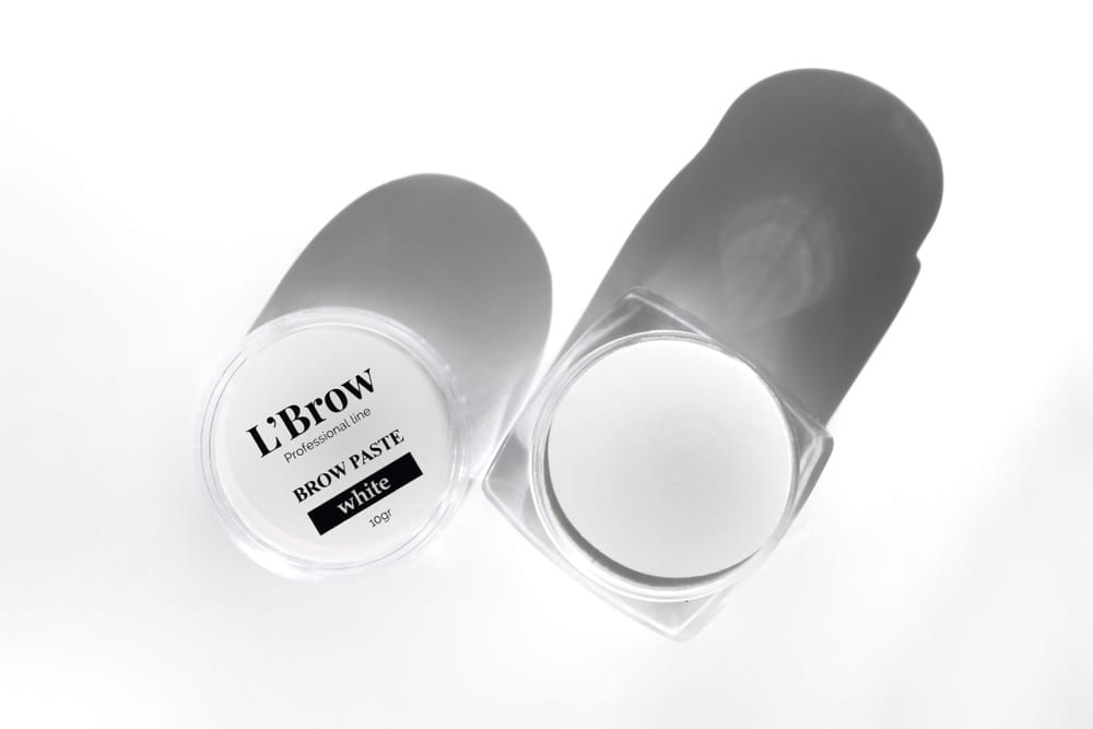 Паста разметочная цветная (броу-паста) профессиональная L'Brow White (Белая)