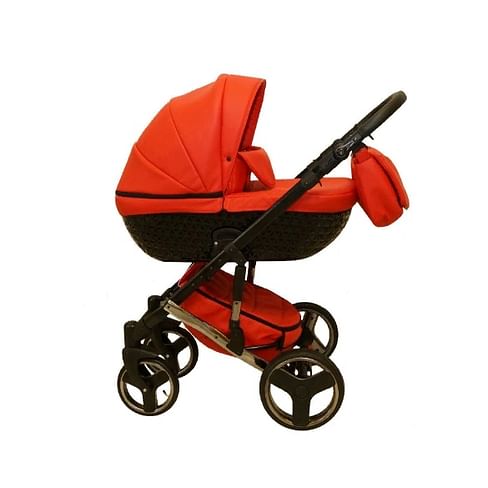 КОЛЯСКА 2 В 1 Ray Victoria Lux 2 в 1 (45 красная кожа-черная люлька)