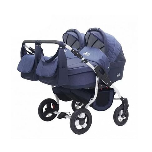 Коляска для двойни 2 в 1 Bart-plast Fenix Duo Prime 2 в 1 (01 - синий джинс)