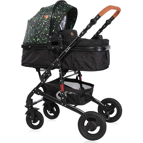 Коляска 3 в 1 Lorelli Alba Black без сумки, кожа / 10021472063L