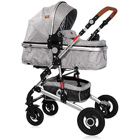 Коляска 3 в 1 Lorelli Alba Light Grey без сумки, кожа / 10021472061L
