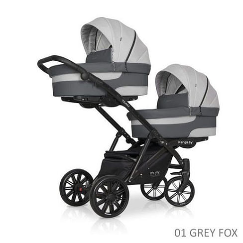 Коляска для двойни 2 в 1 Riko TEAM NEW (01 grey fox)