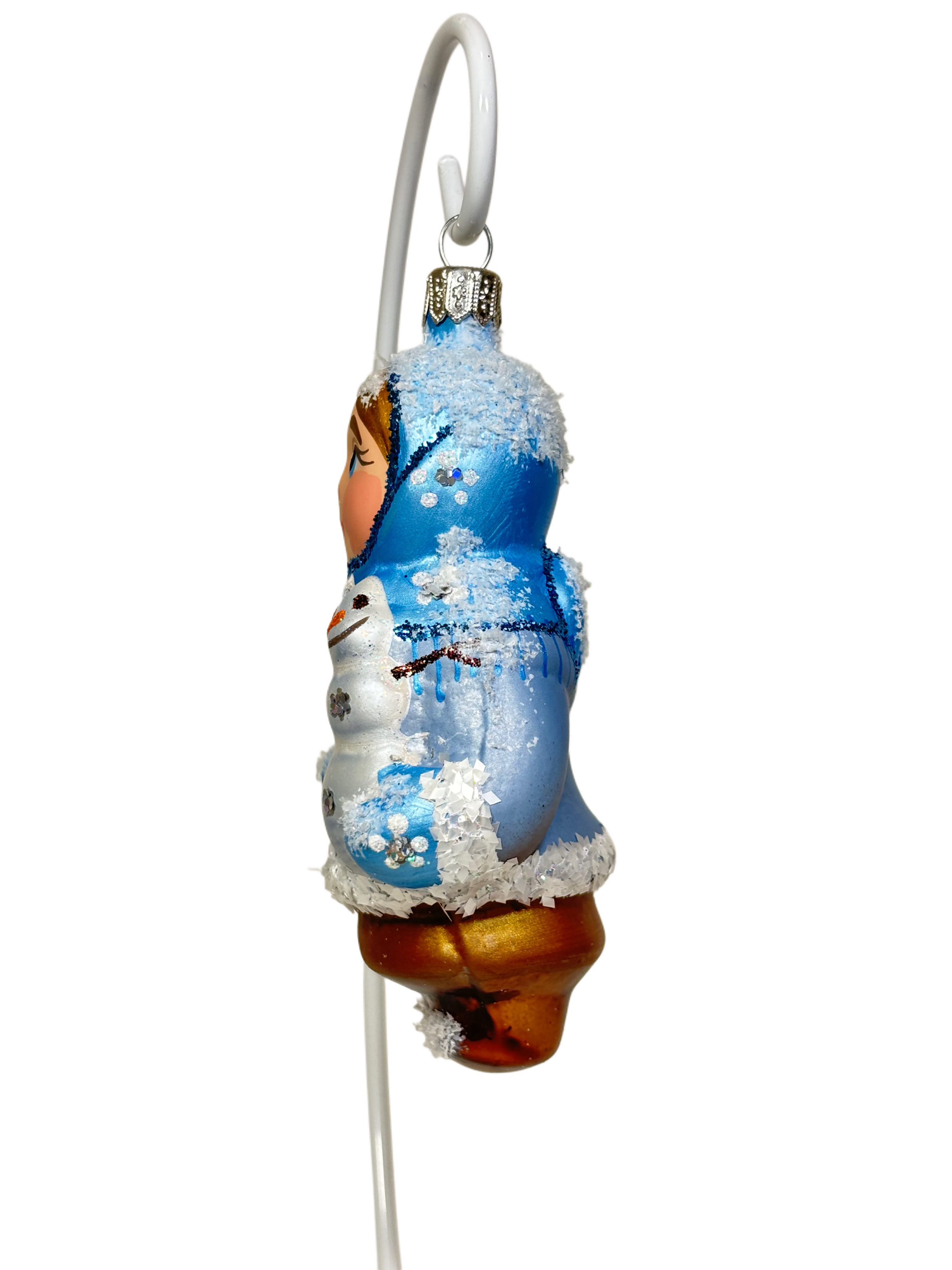 Елочная игрушка Девочка со снеговиком арт. re - 114