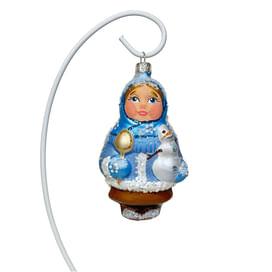 Елочная игрушка Девочка со снеговиком арт. re - 114