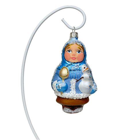 Елочная игрушка Девочка со снеговиком арт. re - 114