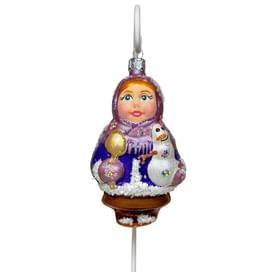 Елочная игрушка Девочка со снеговиком арт. re - 115