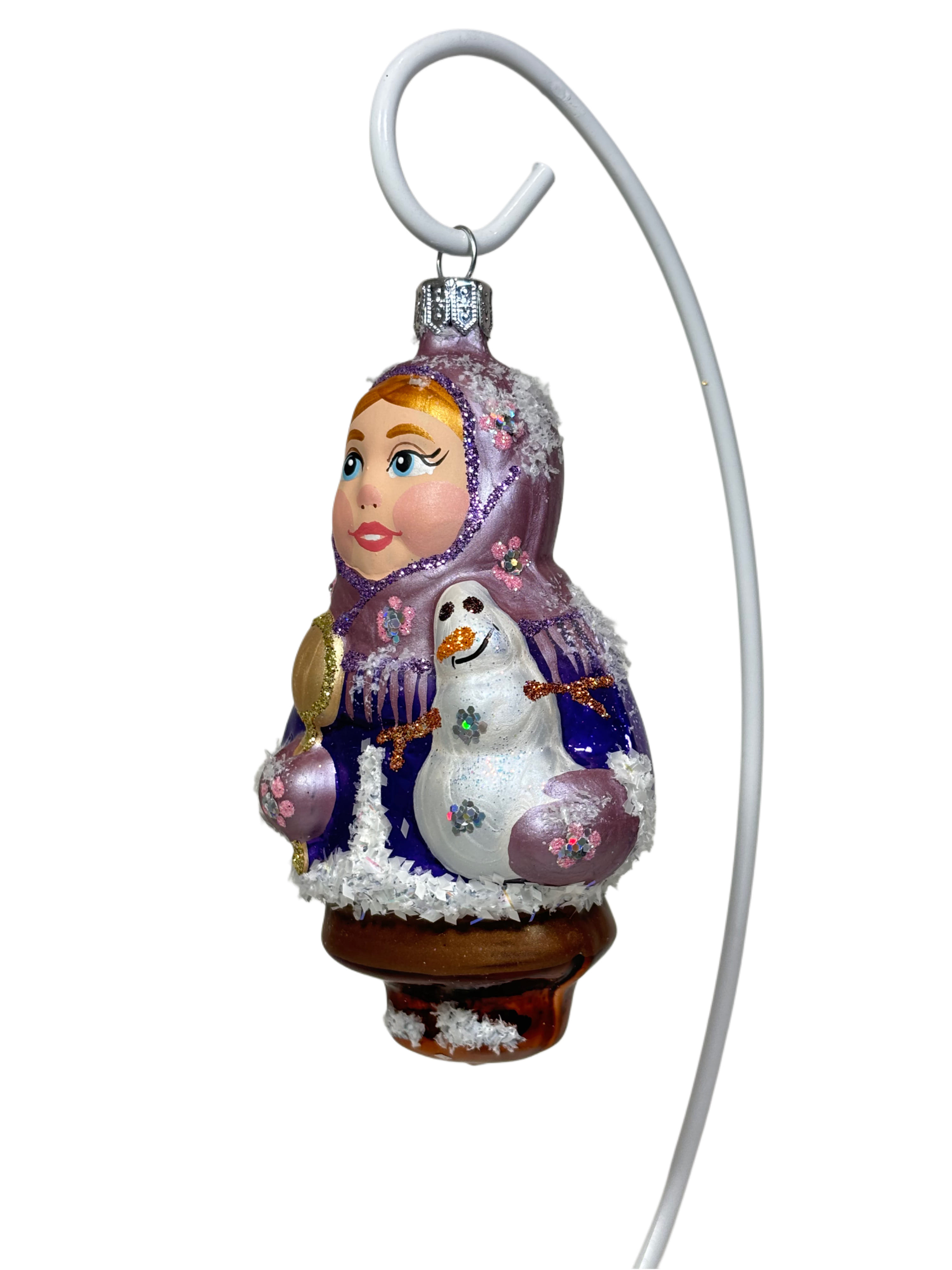 Елочная игрушка Девочка со снеговиком арт. re - 115