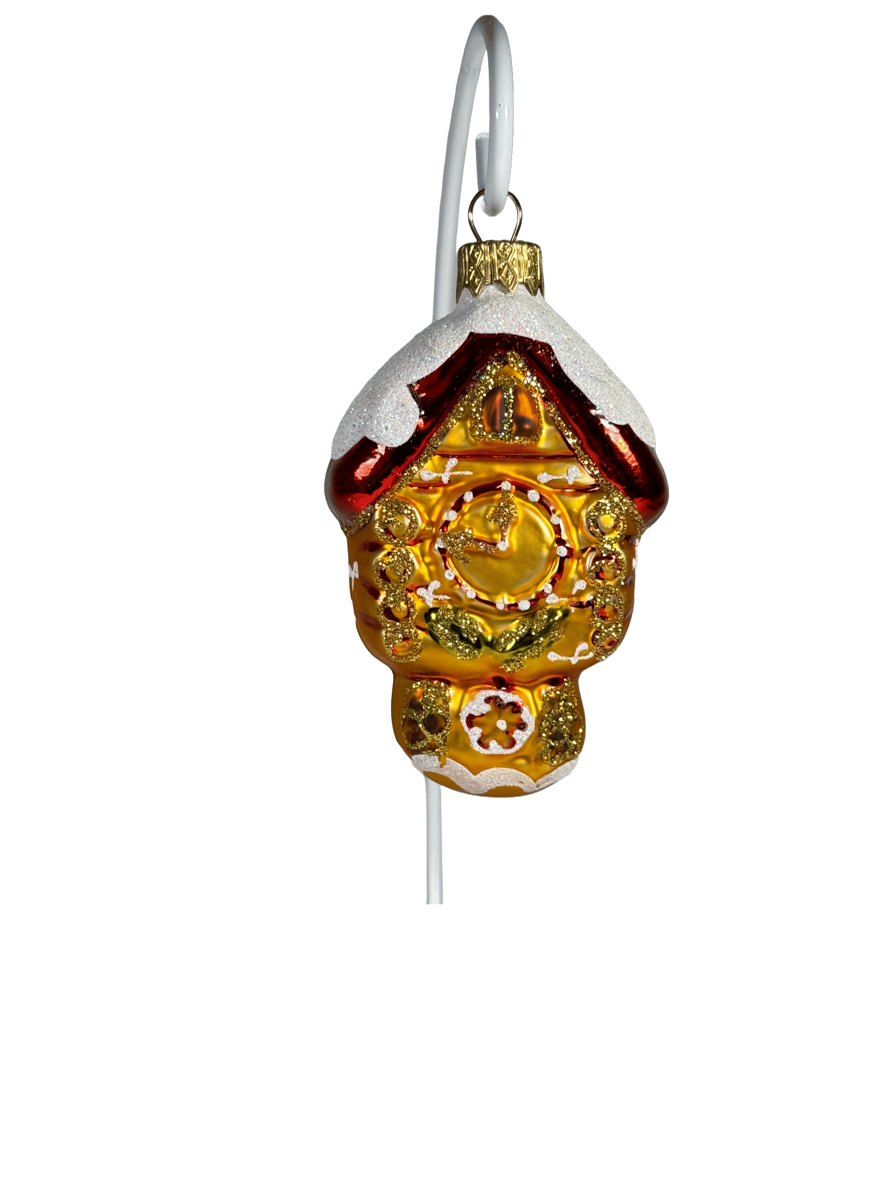 Елочная игрушка Часы с шишкой