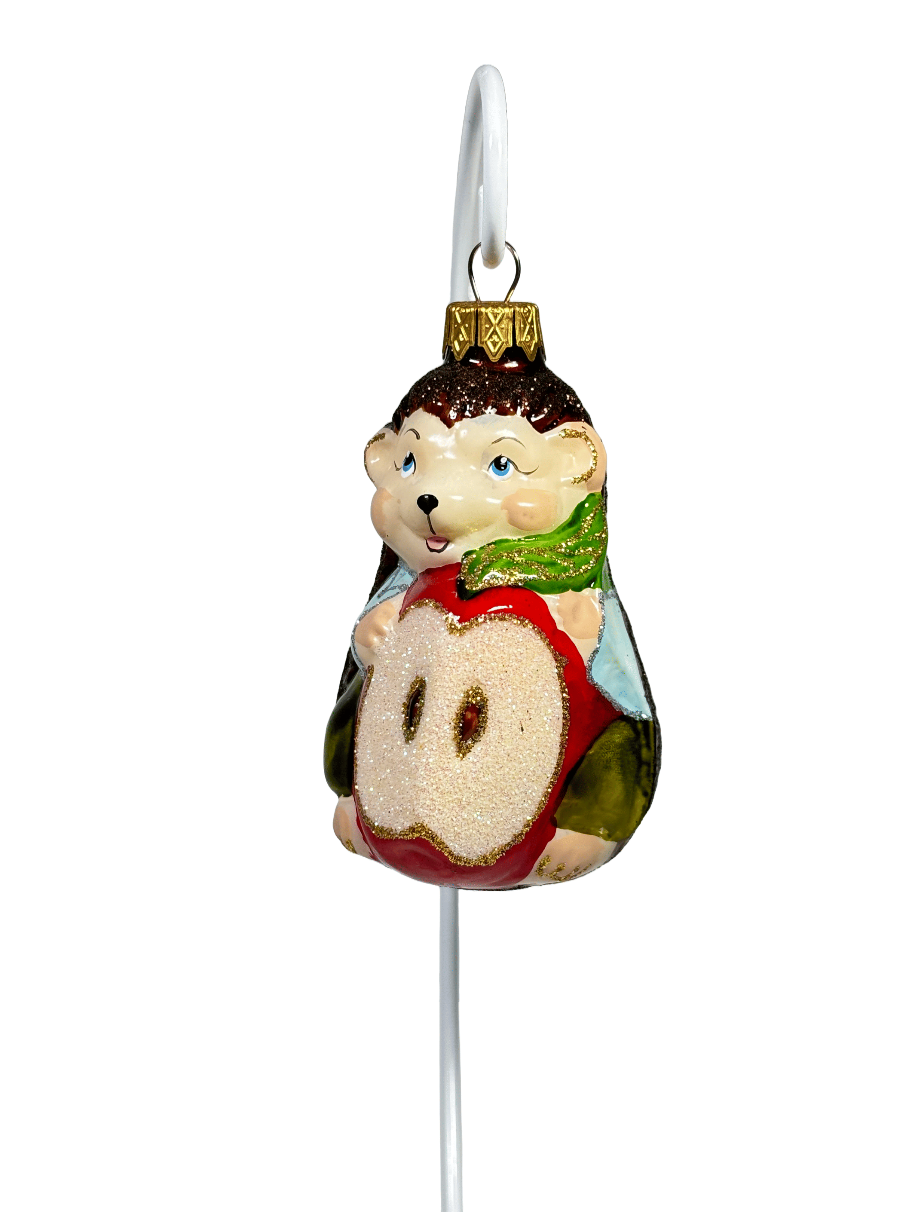 Елочная игрушка Ежик с яблоком