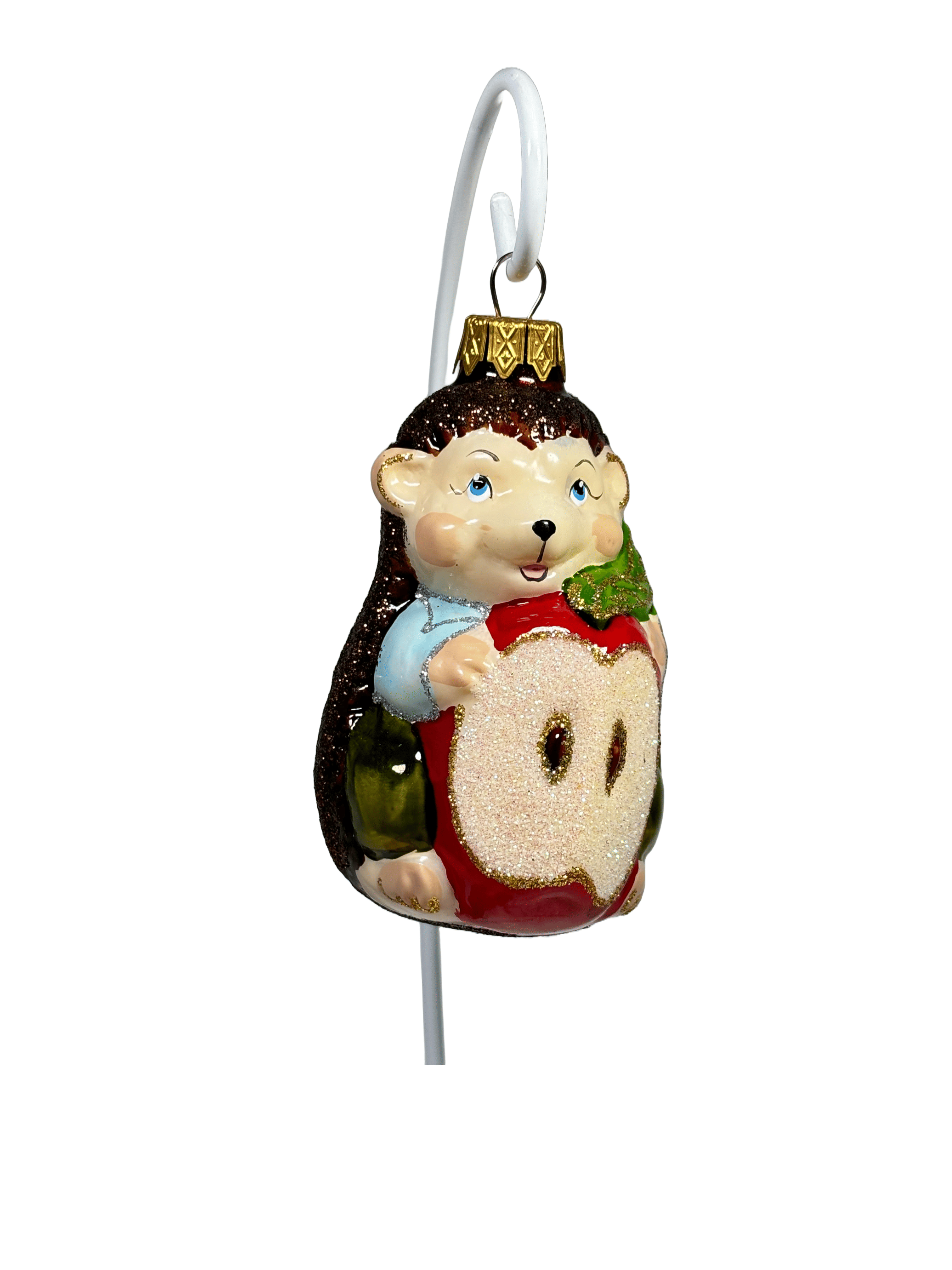 Елочная игрушка Ежик с яблоком