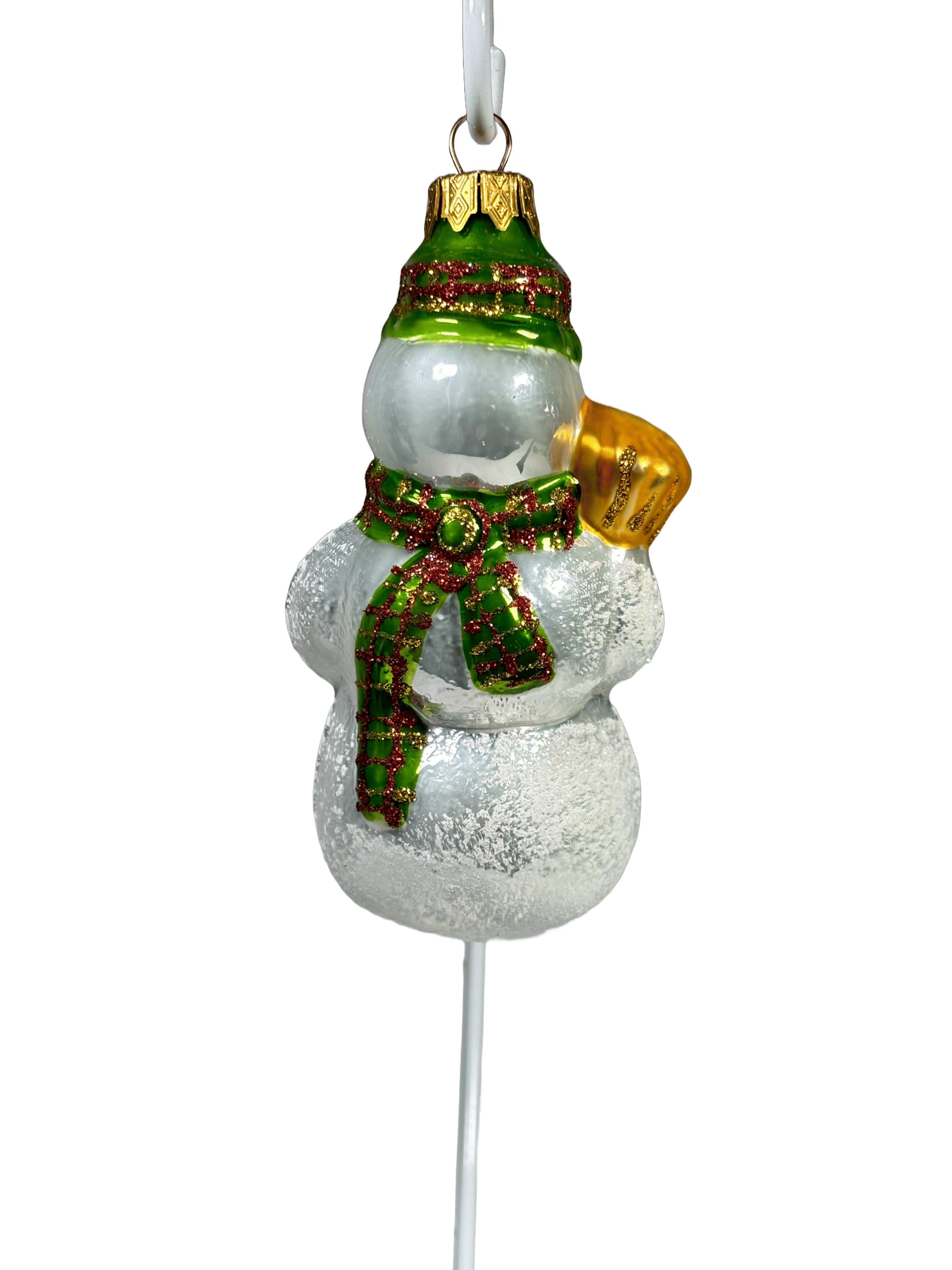 Елочная игрушка Снеговик с метлой