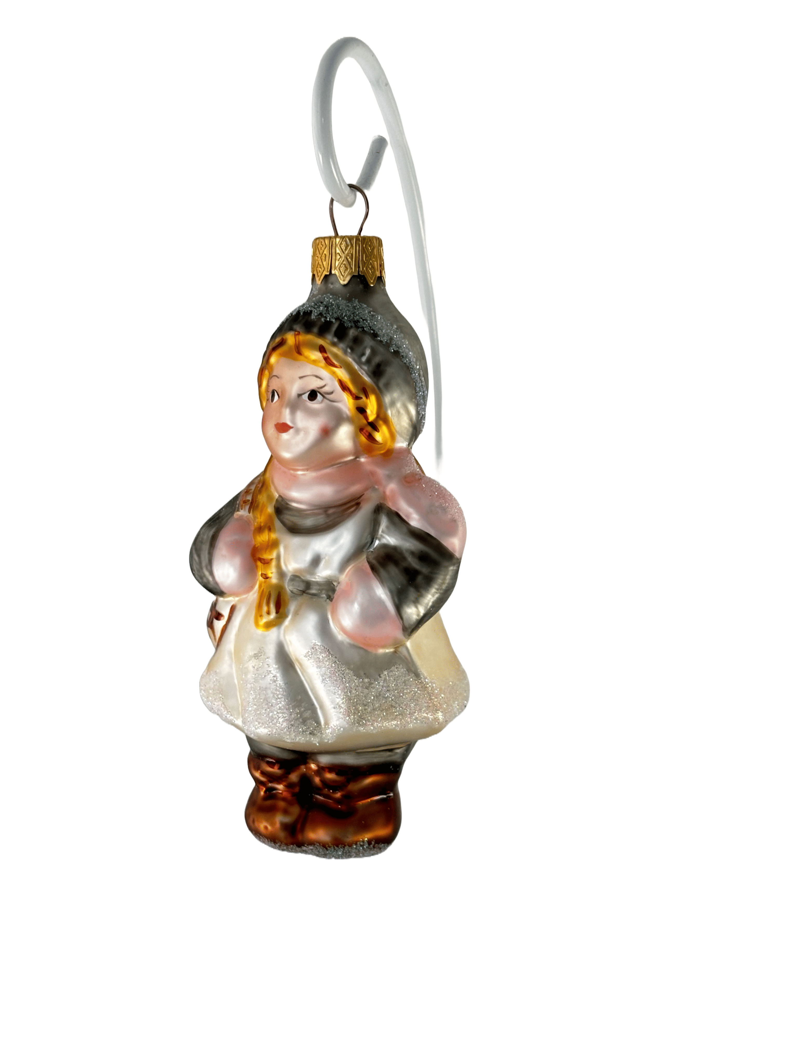 Елочная игрушка Девочка с косой