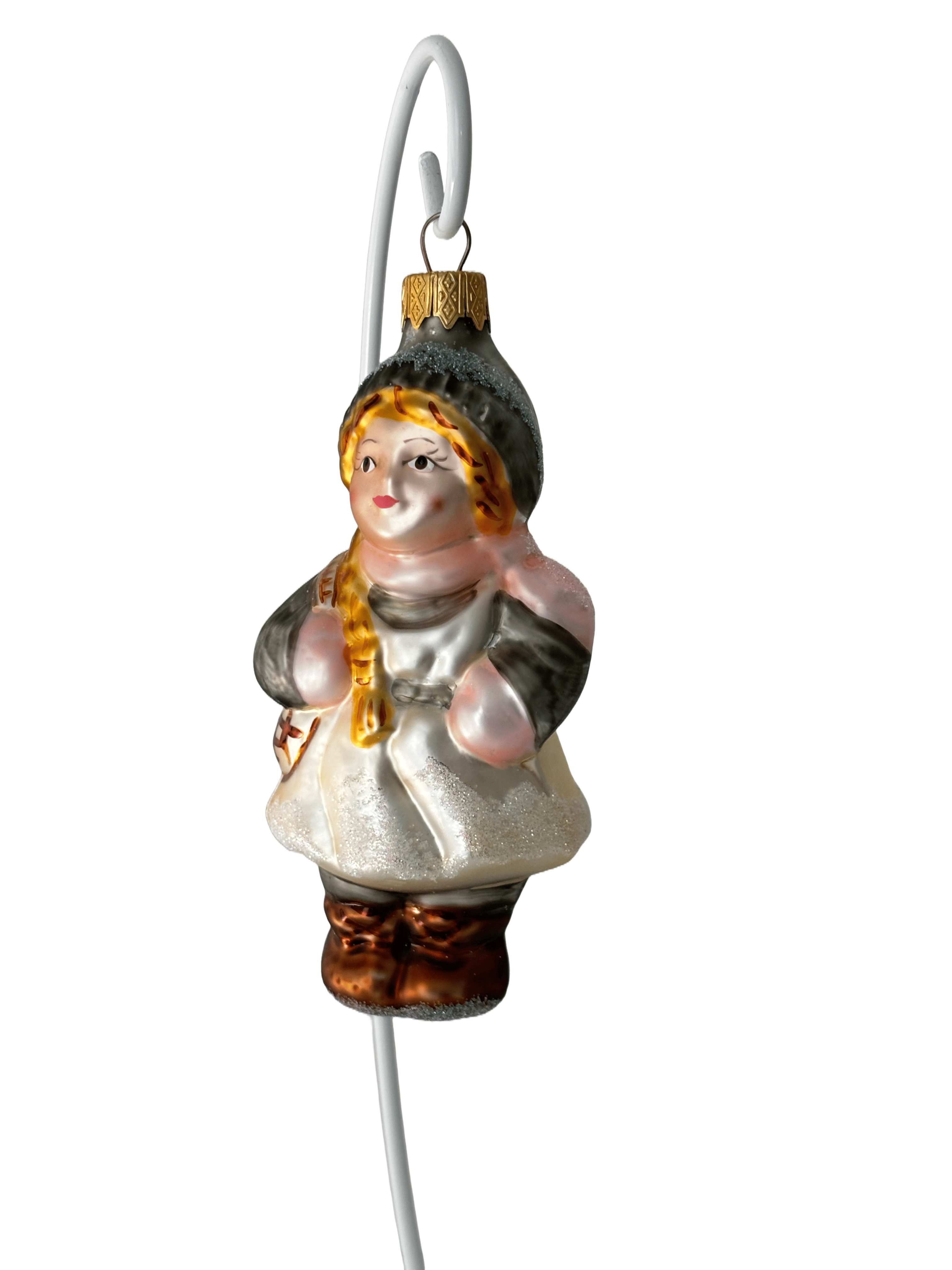 Елочная игрушка Девочка с косой