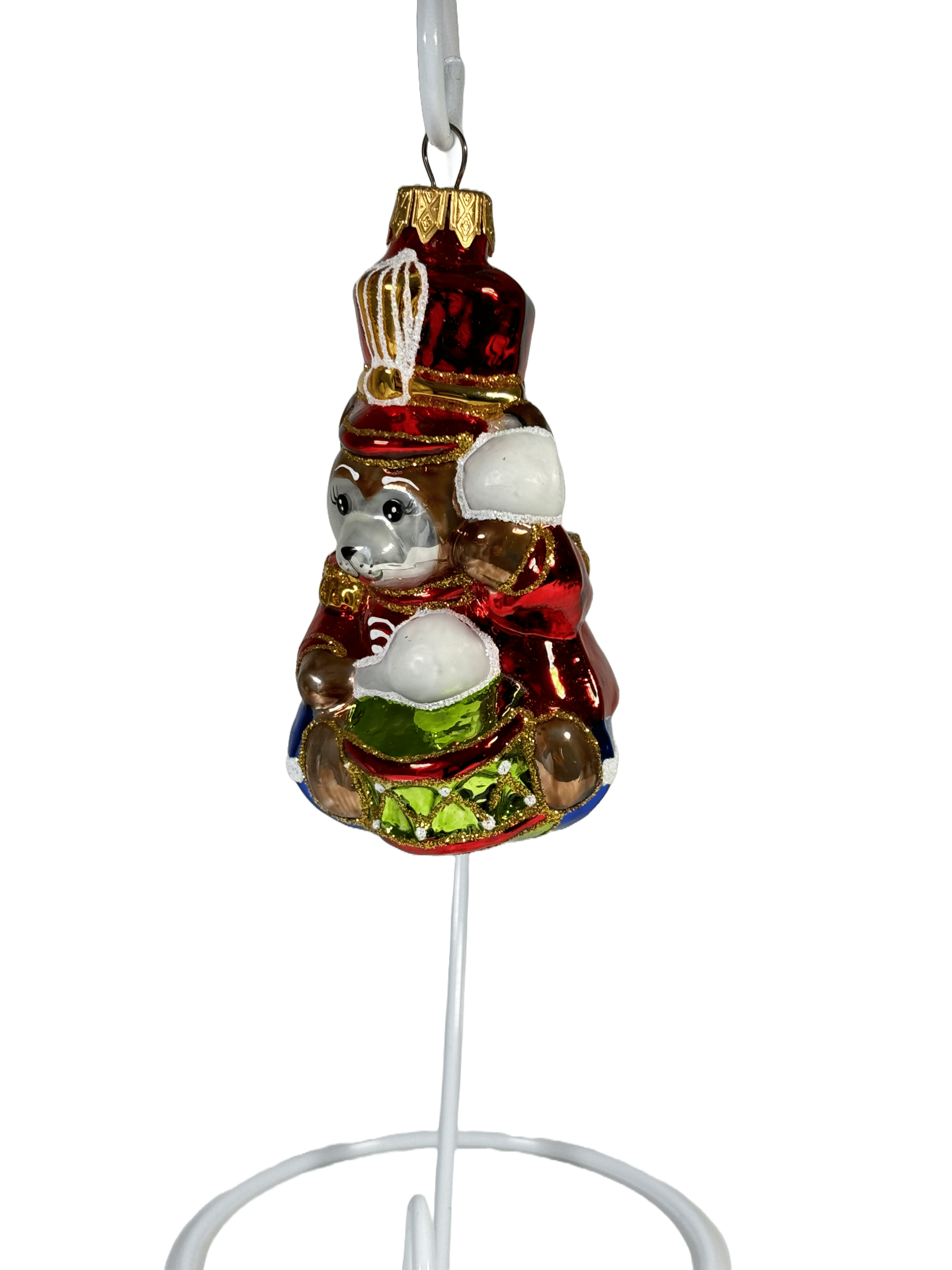 Елочная игрушка Мишка с барабаном