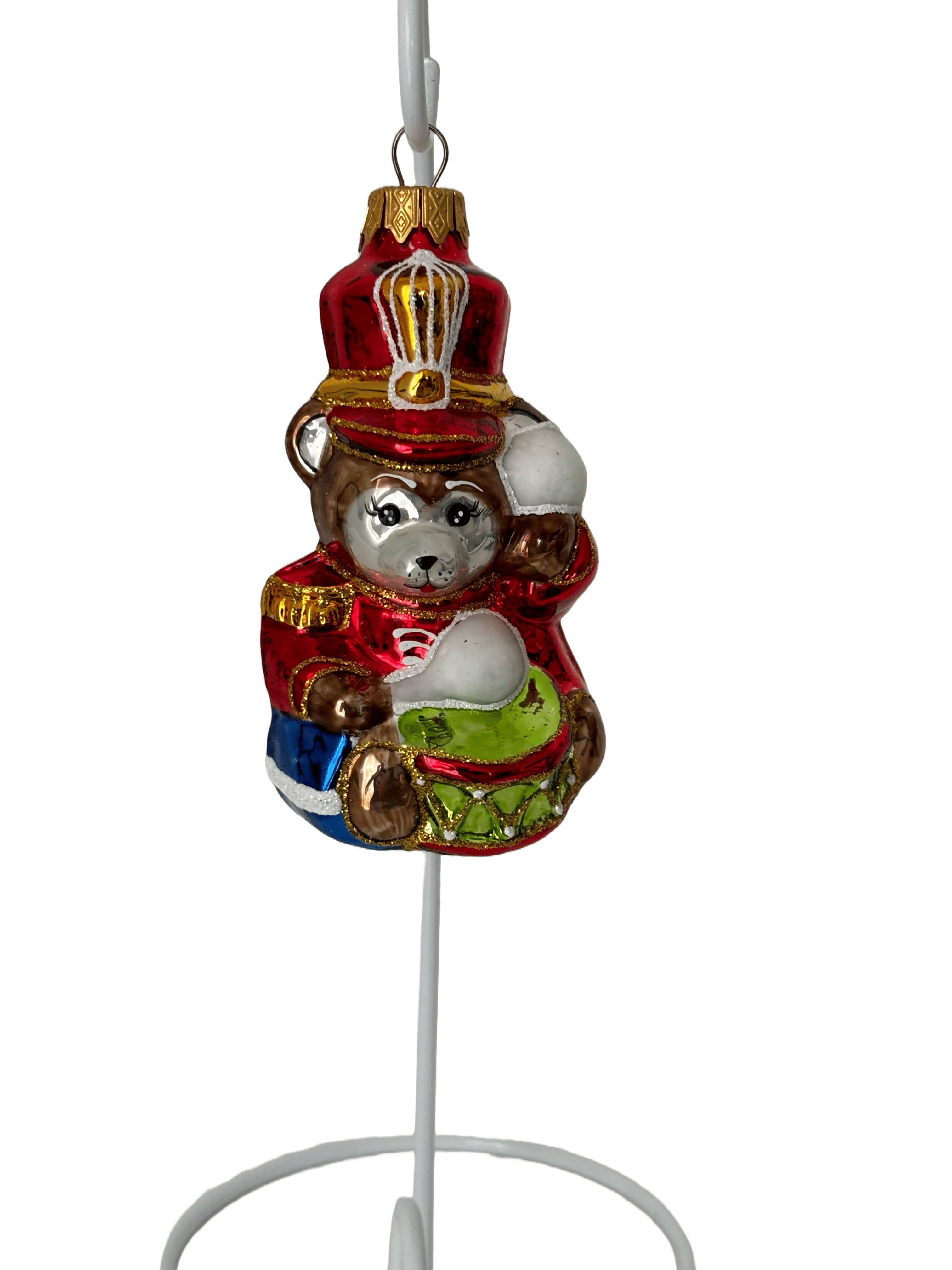 Елочная игрушка Мишка с барабаном