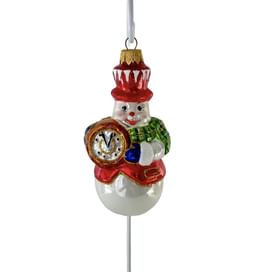 Елочная игрушка Снеговик с часами
