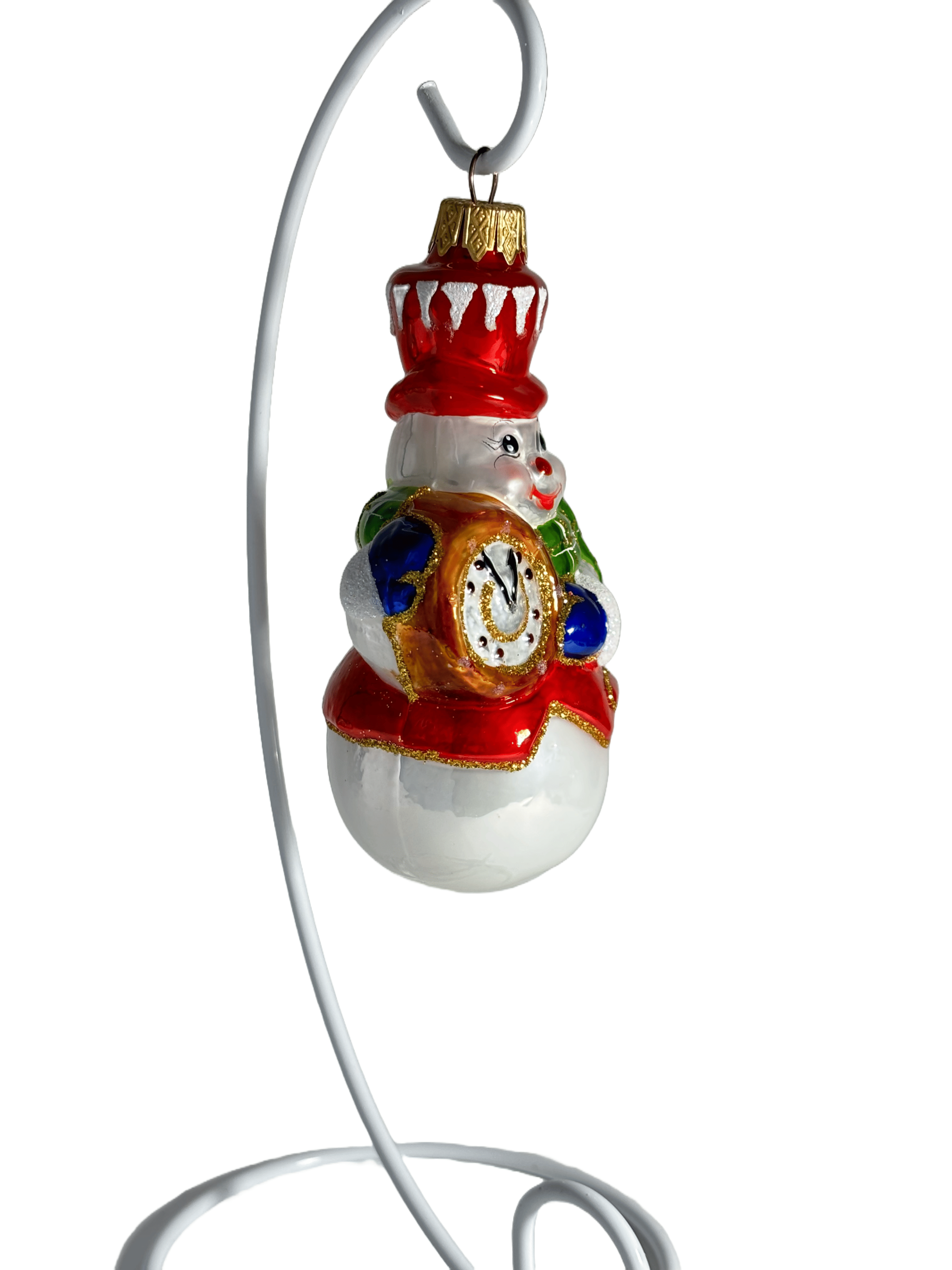 Елочная игрушка Снеговик с часами