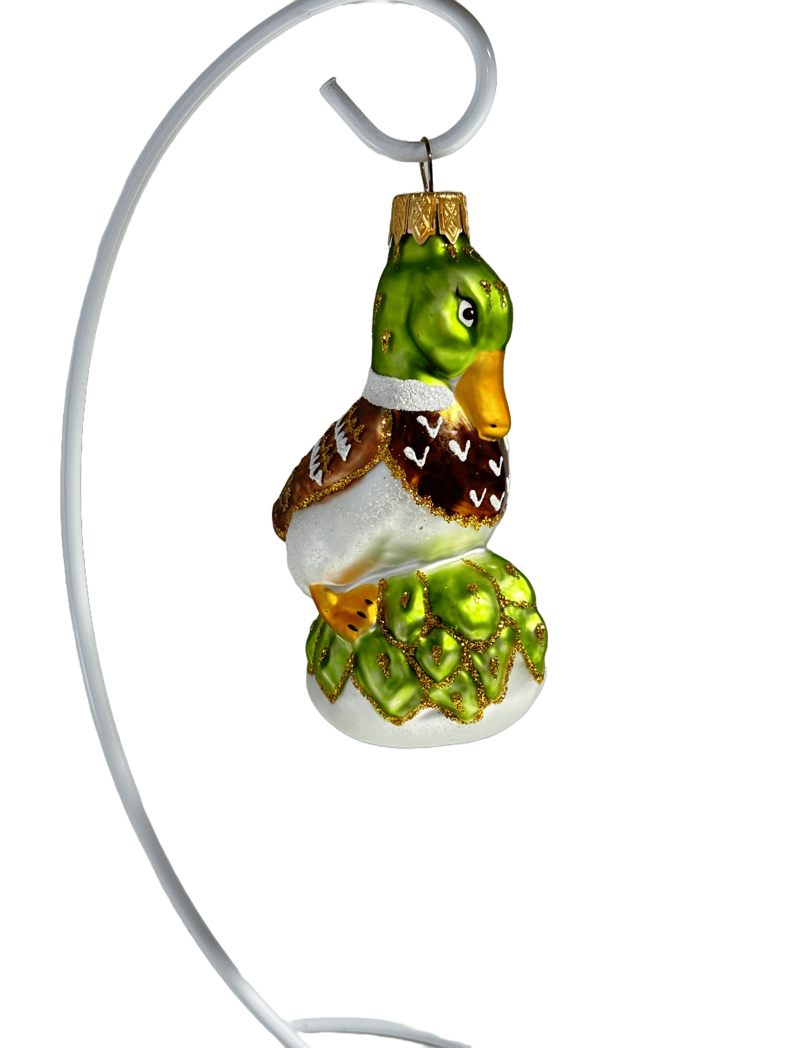 Елочная игрушка Утка на камне