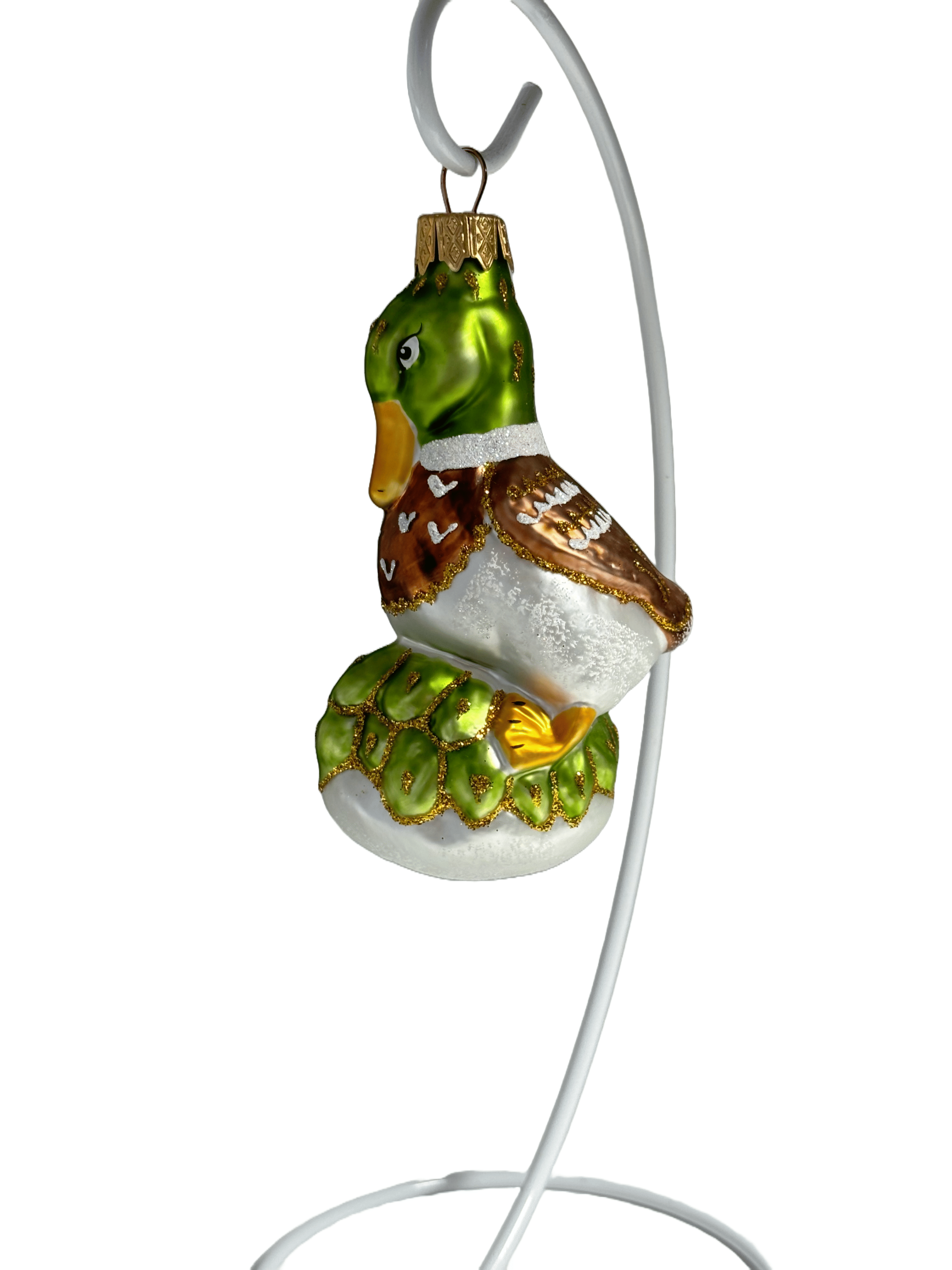 Елочная игрушка Утка на камне