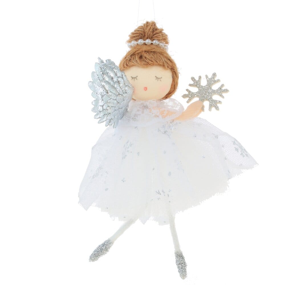 Новогоднее украшение Девочка ангел со снежинкой