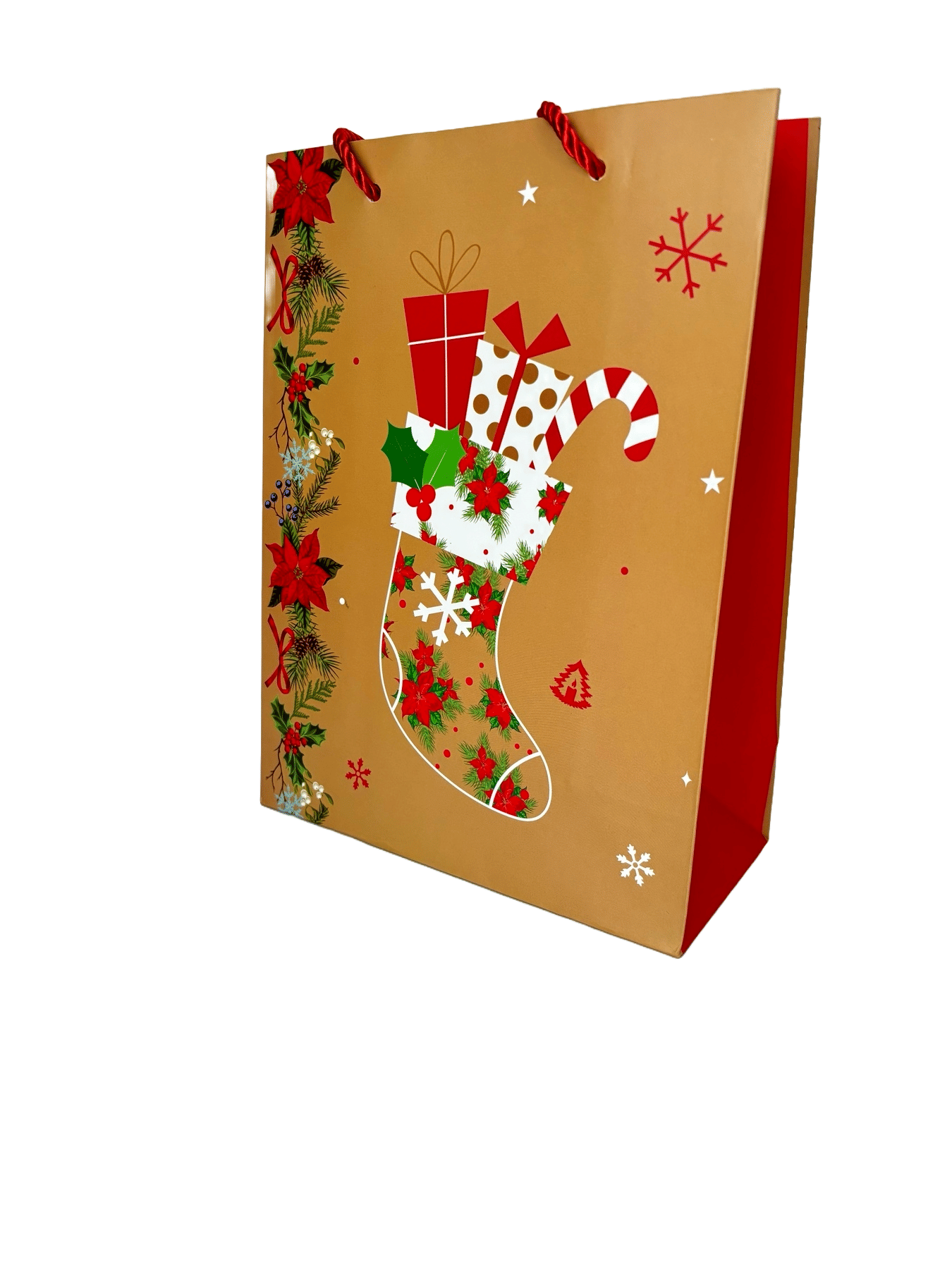 Пакет подарочный Рождественский носок
